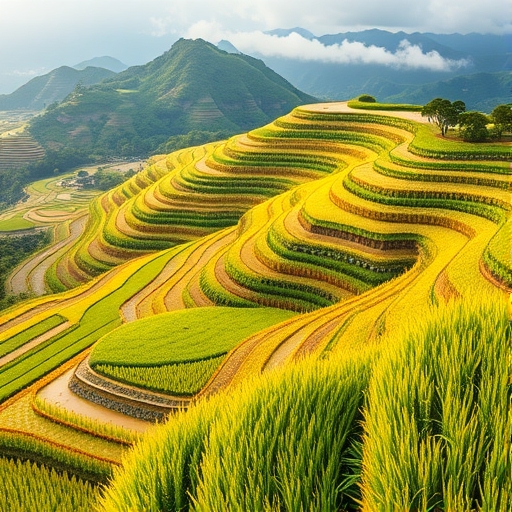 台灣稻米農田全景