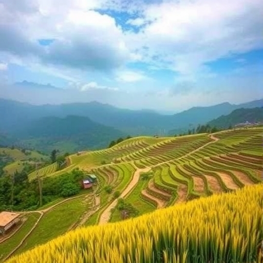 台灣稻米田日落風景