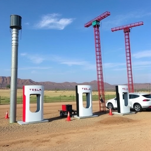 特斯拉 Megapack 安裝現場