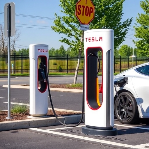 特斯拉電動車充電站