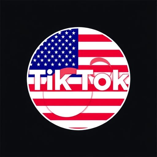 TikTok logo with US flag
