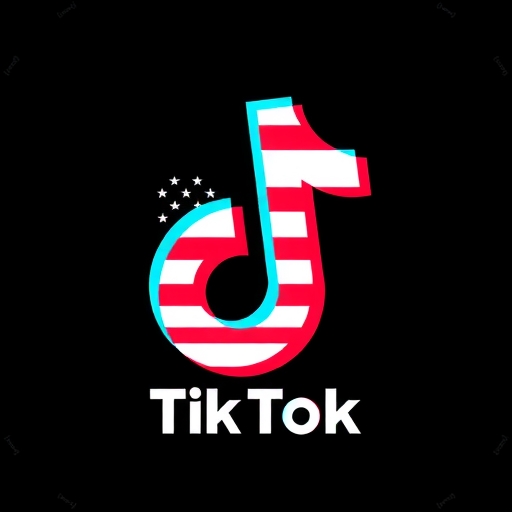 TikTok logo with US flag
