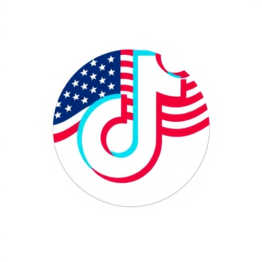 TikTok logo with US flag