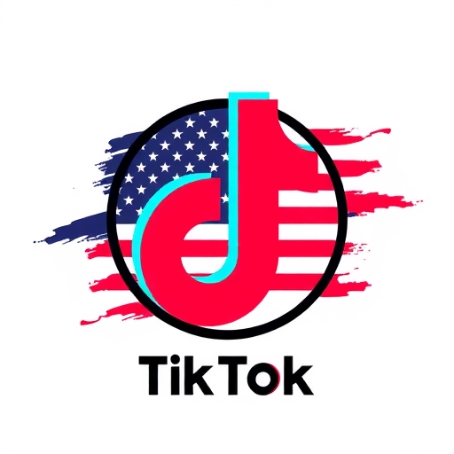 TikTok logo with US flag