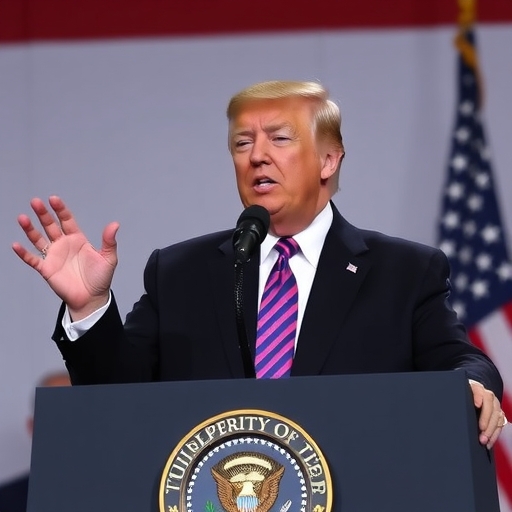 川普正在發表有關投資的演說