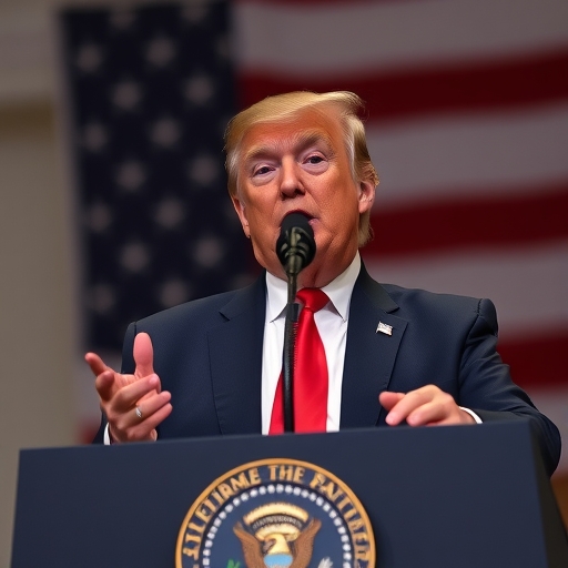 川普正在發表有關投資的演說