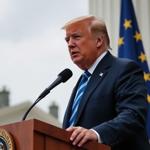 川普正在對歐盟發表演說