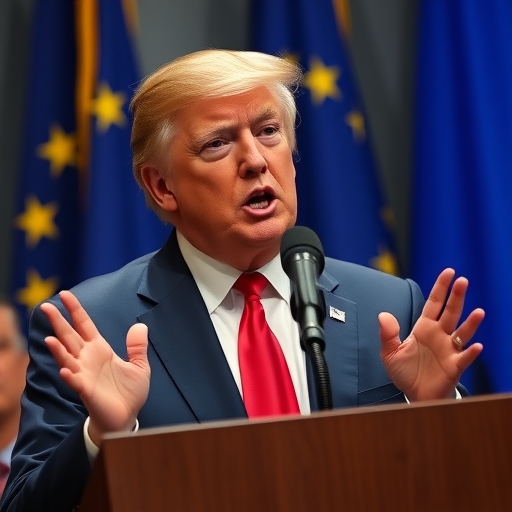 川普正在對歐盟發表演說