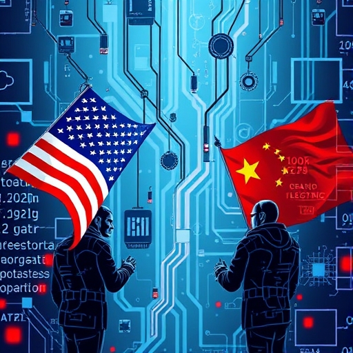 美中科技競爭的圖示