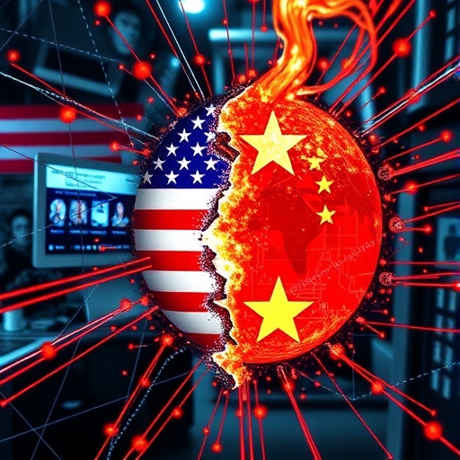 美中科技衝突的視覺化圖像