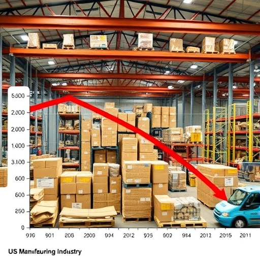 美國製造業衰退的圖像