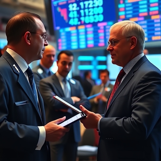 華爾街分析師們在會議室討論投資策略