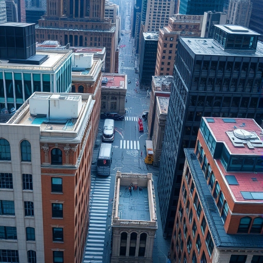 從上方觀察的華爾街