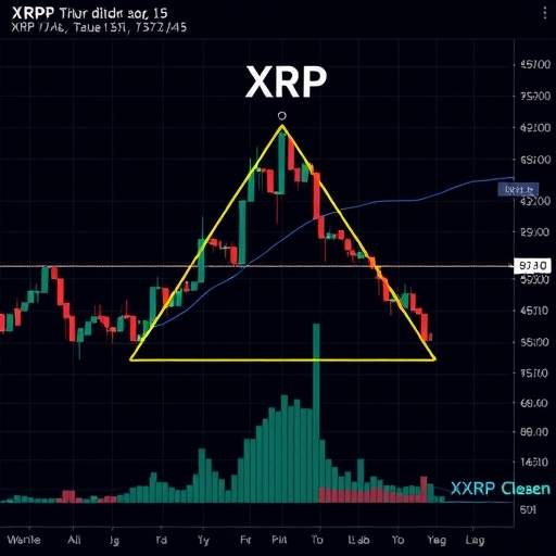 XRP價格圖表顯示對稱三角形模式