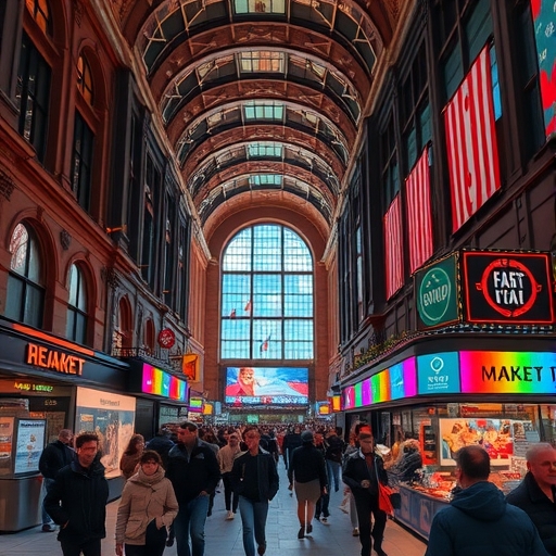 熱鬧的股票市場場景