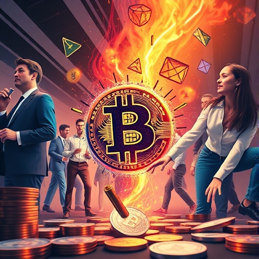 加密貨幣市場衝突的數位藝術圖像 2