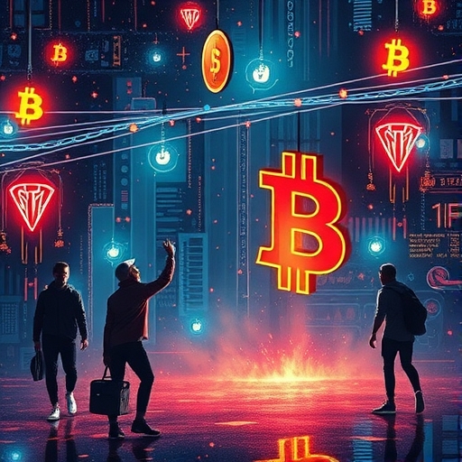 加密貨幣市場衝突的數位藝術圖像 4