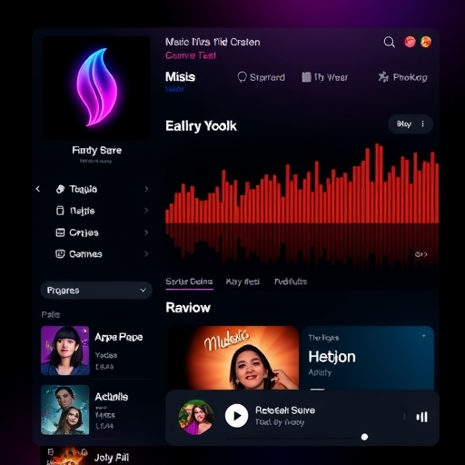 數位音樂串流介面功能展示
