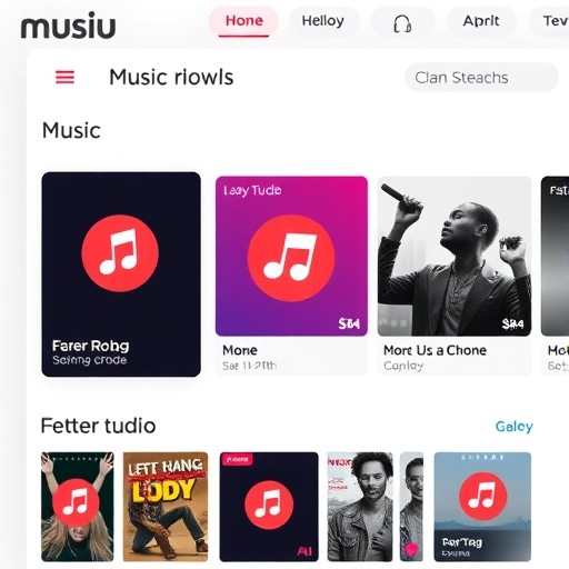 數位音樂串流介面示意圖
