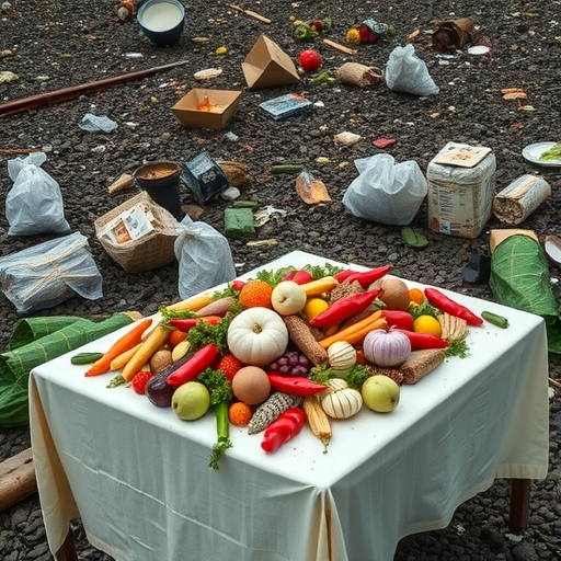 一張充滿被浪費食物的餐桌