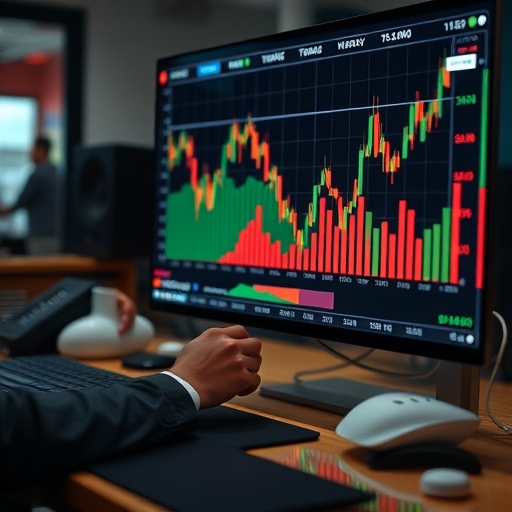 一位男子正在街頭分析金融趨勢