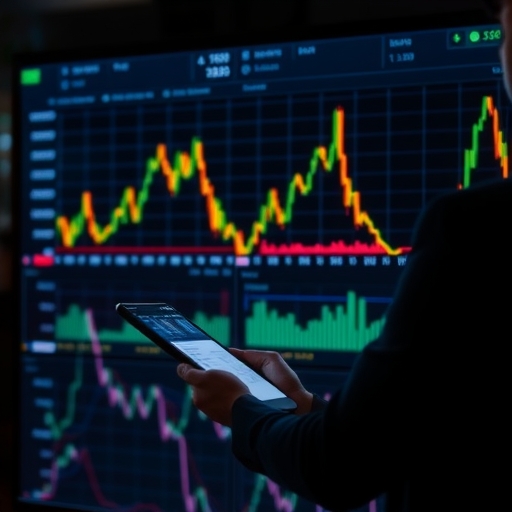 一位男子正在街頭分析金融趨勢