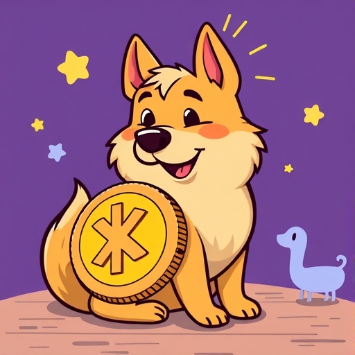 卡通狗狗幣和瑞波幣展示
