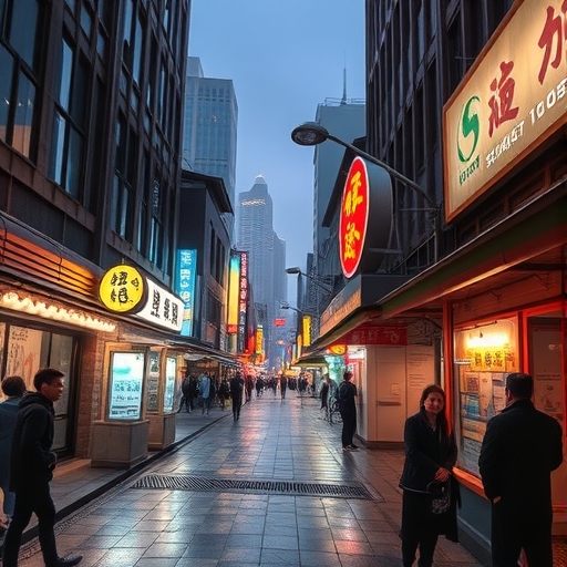 都市台灣寒冷氛圍的街景