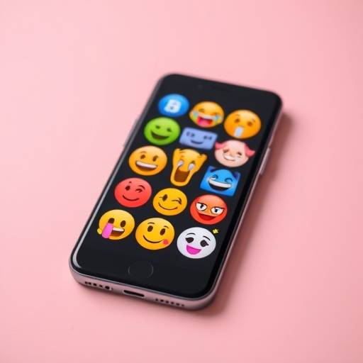 手機屏幕上的彩色表情符號