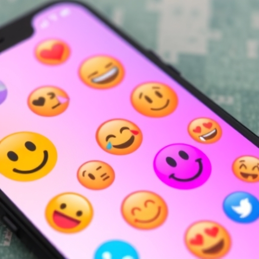 手機屏幕上的彩色表情符號