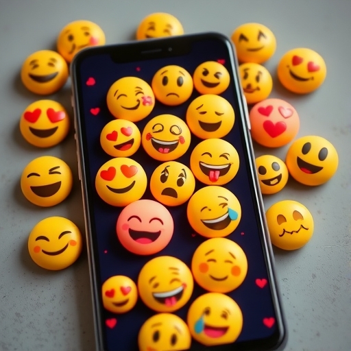 手機屏幕上的彩色表情符號