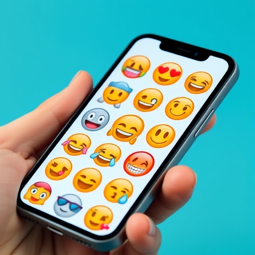 手機屏幕上的彩色表情符號