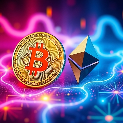比特幣和以太幣的多彩視覺圖