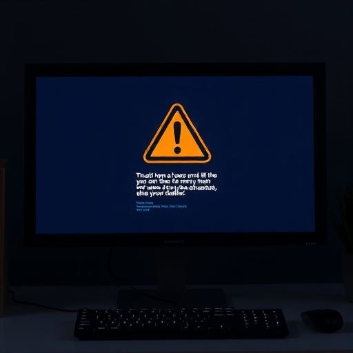 電腦螢幕顯示警告訊息