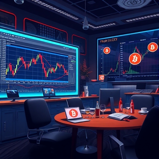 交易者在電腦前操作加密貨幣永續合約