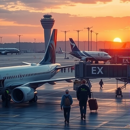 機場內旅客因系統故障等待報到