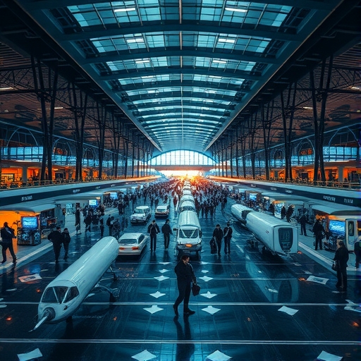 機場內旅客排隊混亂場景