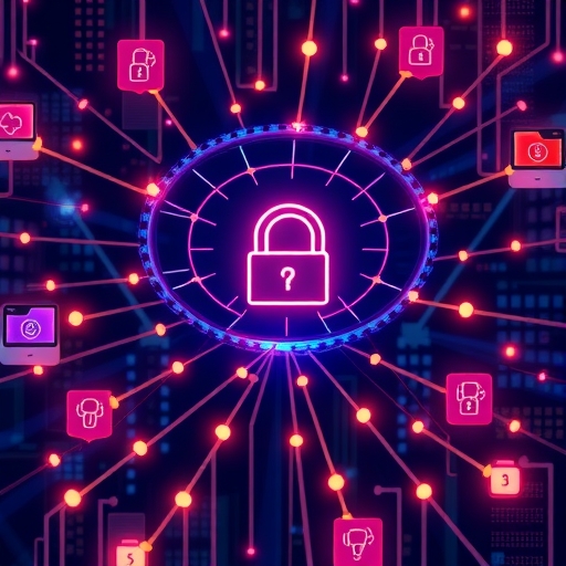 數位安全網絡插圖