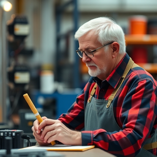 一位中高齡員工正在辦公室工作