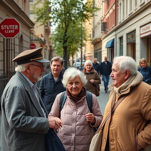 城市中老年人在公園活動