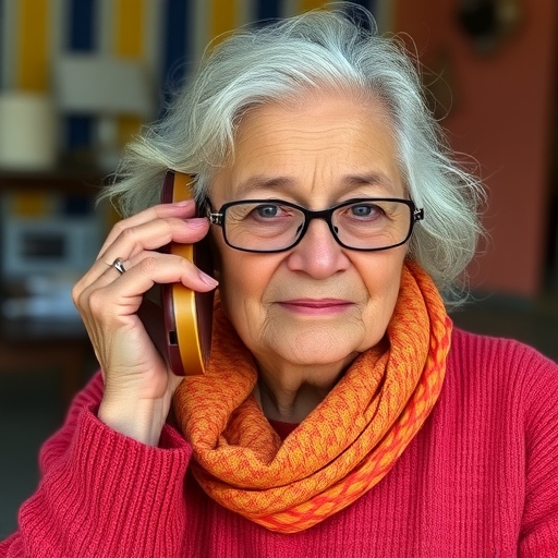 一位長者正在使用手機