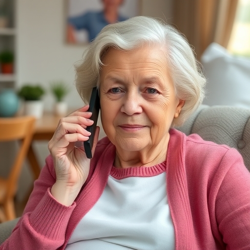 一位長者正在使用手機