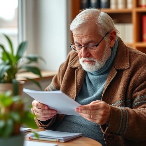一位男子正在檢查開銷