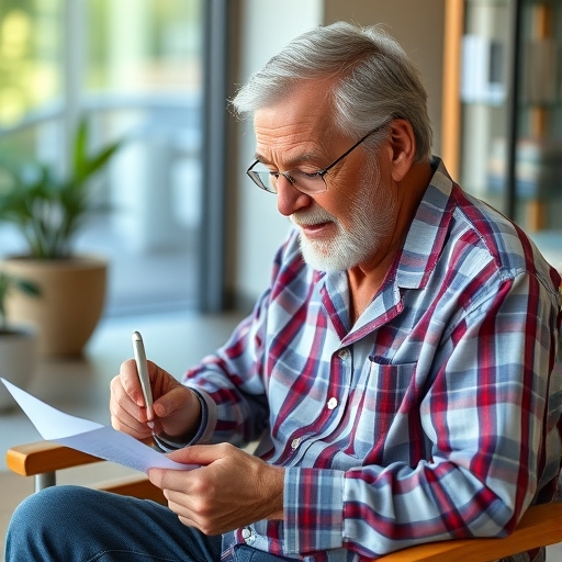 老年人查看財務報表