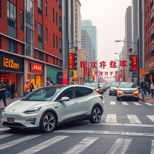 中國街頭的電動車