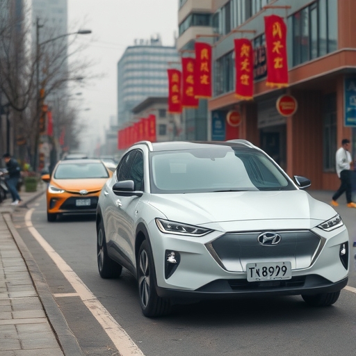 中國街頭的電動車