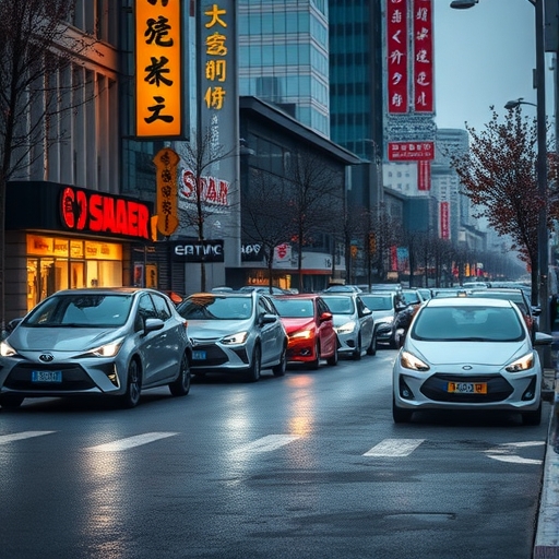 中國街頭的電動車