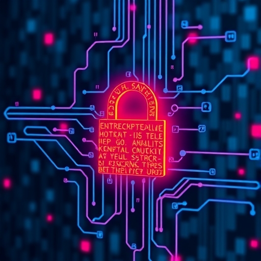 帶有鎖的加密聊天概念圖