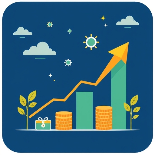 一位男子正在分析財務增長圖表