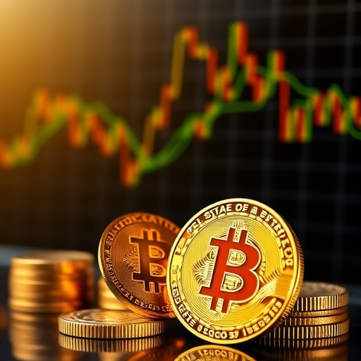 財務圖表顯示黃金與比特幣的價格走勢